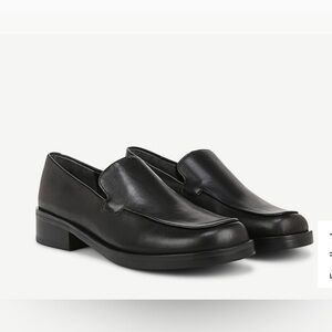 Franco Sarto Black Leather Women's Slip-On Loafers Size 8